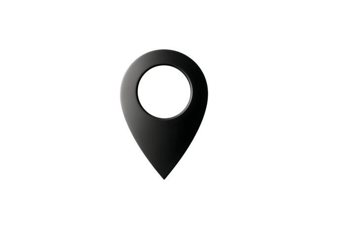 Dark location pin icon, marker, navigation symbol