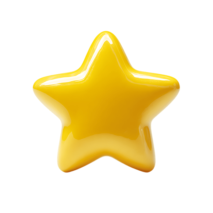 Shiny gold star, 3D render, achievement, rating, quality
