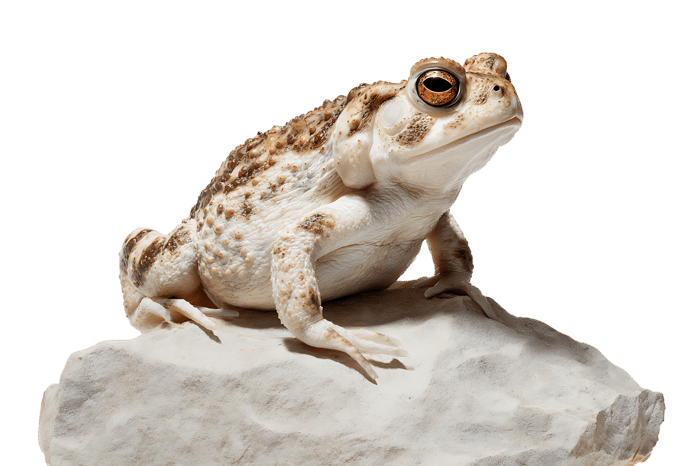 Cream-colored toad on rock