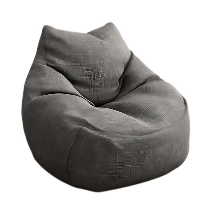 Comfortable gray beanbag chair308