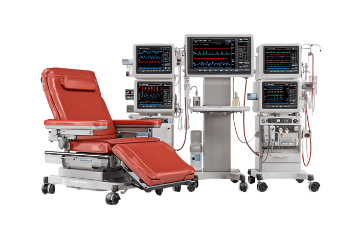 Medical chair and monitors
