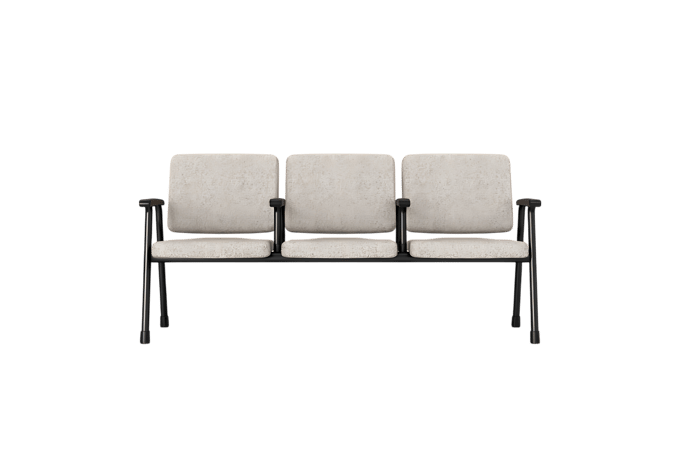 Three seater waiting room chair modern design