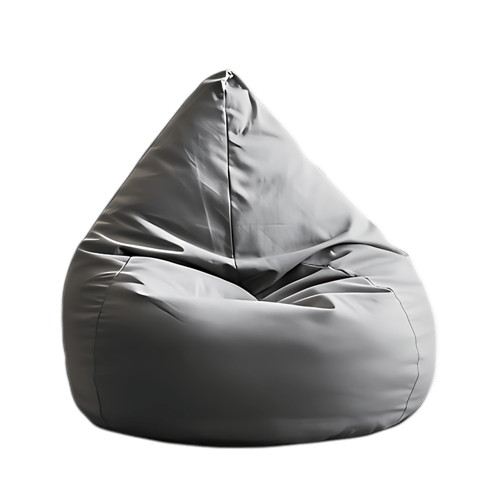Comfortable gray beanbag chair