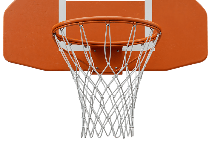Close up of basketball hoop and net
