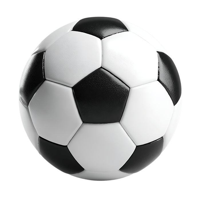 Classic black and white soccer ball.