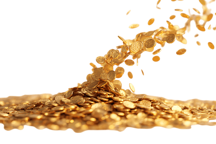 Golden coins pouring down!