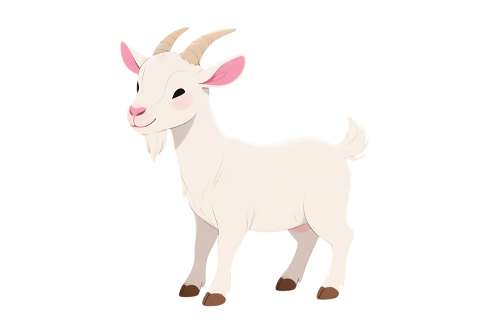 Cute cartoon goat illustration135