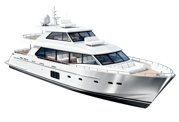 Luxury yacht on the water for travel and vacation concepts