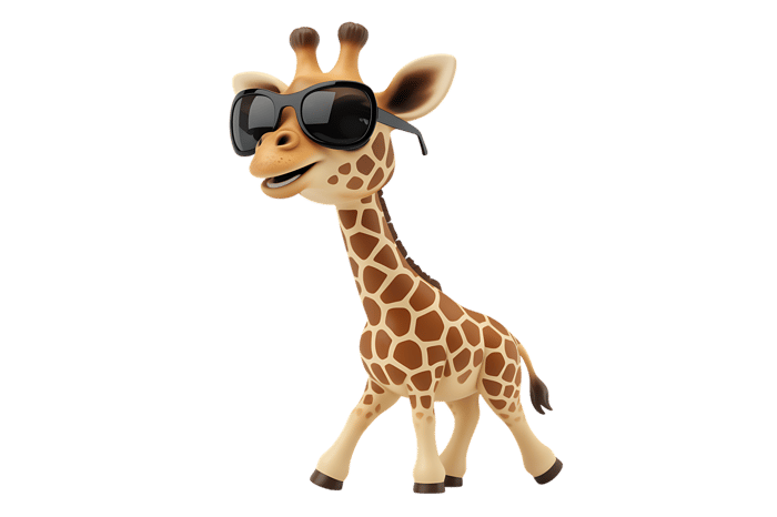 Cartoon giraffe with sunglasses530