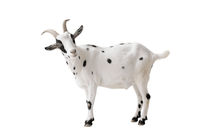 Spotted goat isolated