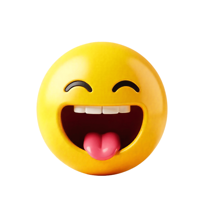 Happy yellow emoji with tongue sticking out