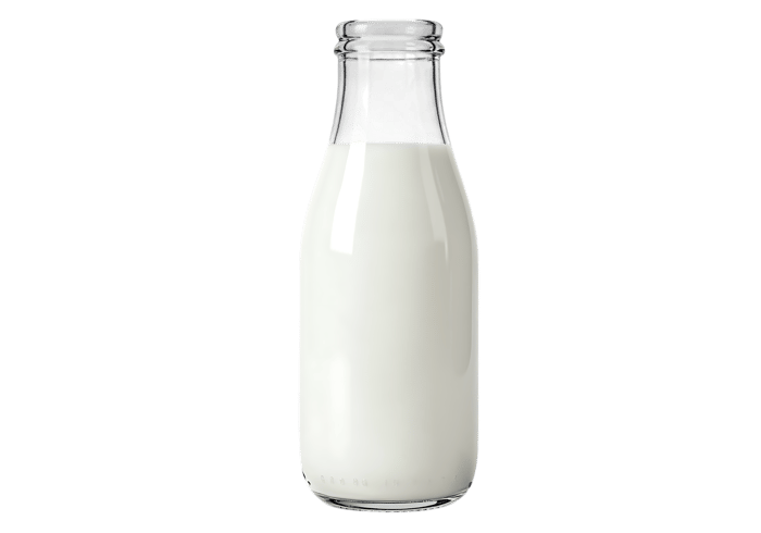 Glass bottle filled with fresh milk671.