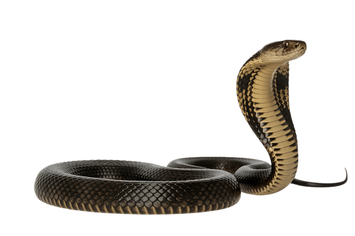 Striking cobra snake