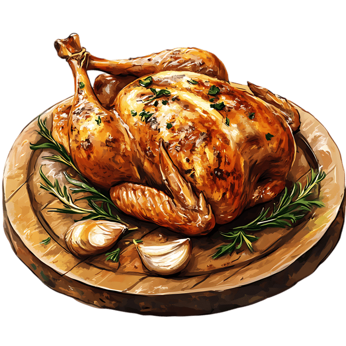 Roasted chicken with rosemary and garlic