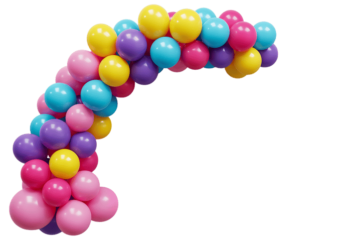 Colorful balloon arch decoration