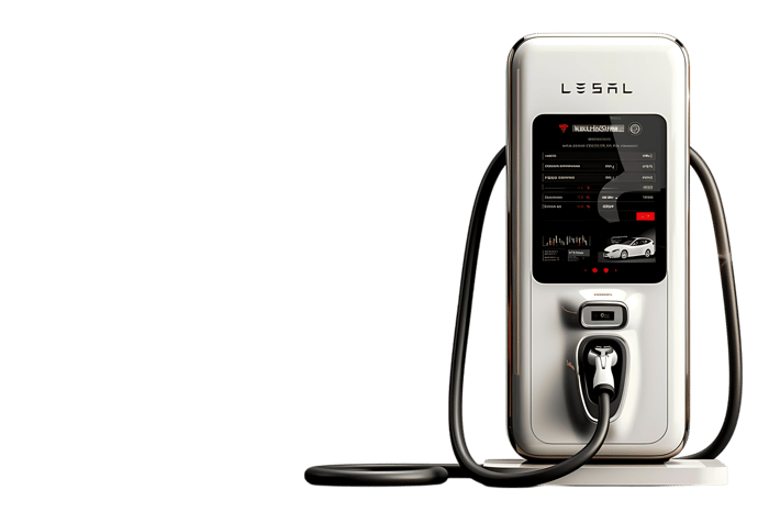 Modern electric vehicle charging station.