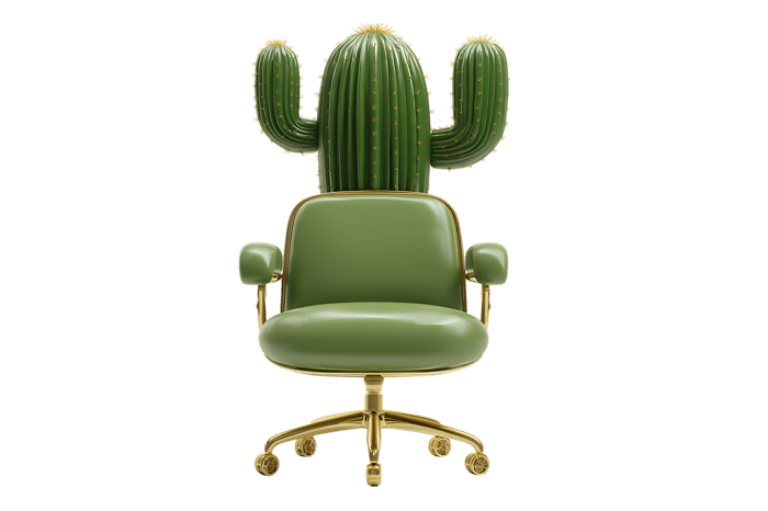Unique green cactus shaped office chair