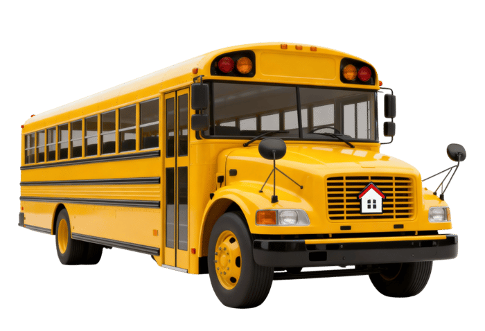 Illustration of a yellow school bus for education and transportation