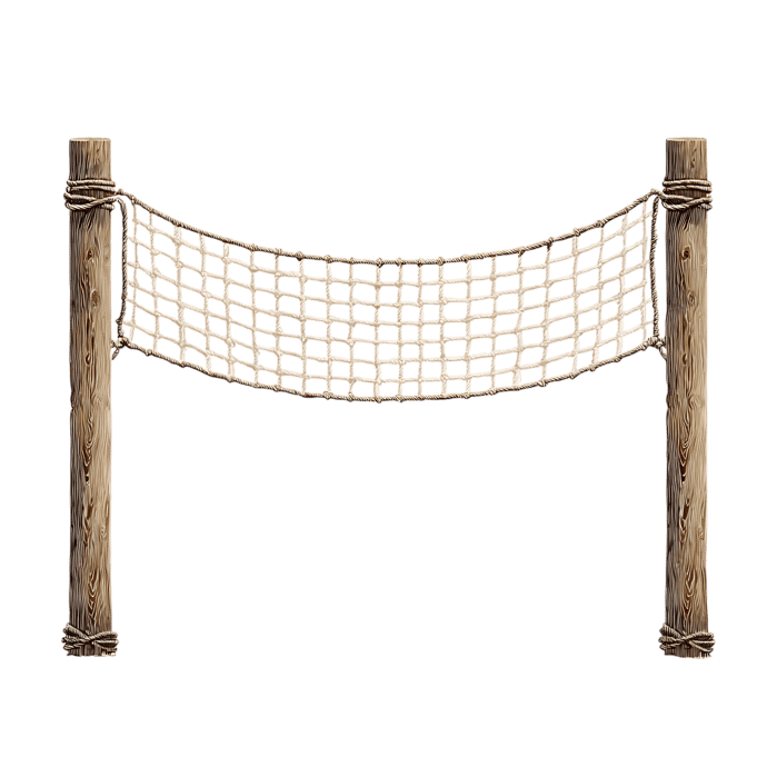 Beach volleyball net isolated on black background