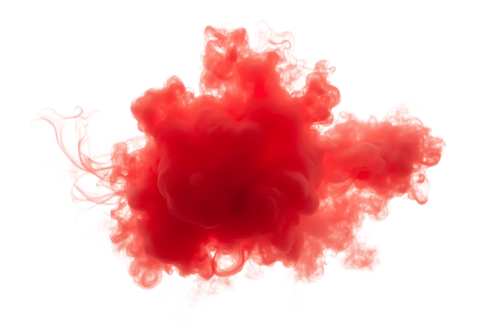 Vibrant red smoke cloud effect on black background