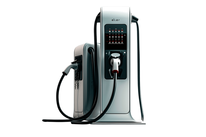 Electric vehicle charging station, close up.