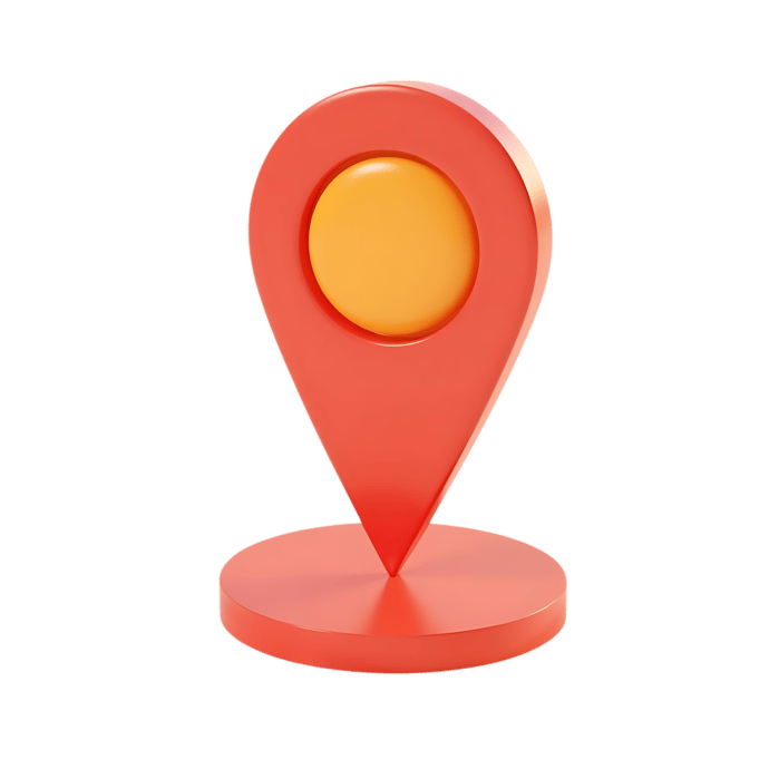 Red location pin 3d render