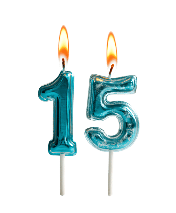 Teal Number Fifteen Candles129
