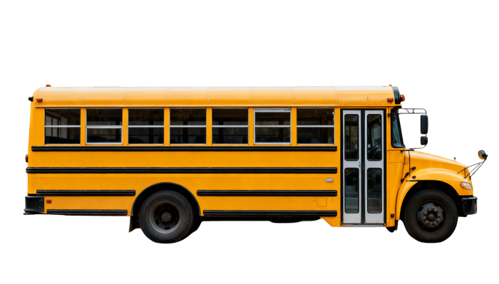Classic yellow school bus for student transportation