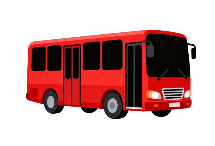 Illustration of a red bus for transportation concepts