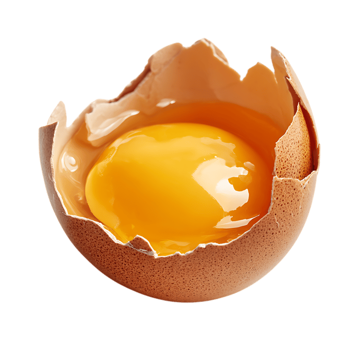 Close-up of a cracked egg yolk