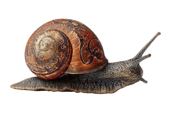 Snail with intricate shell