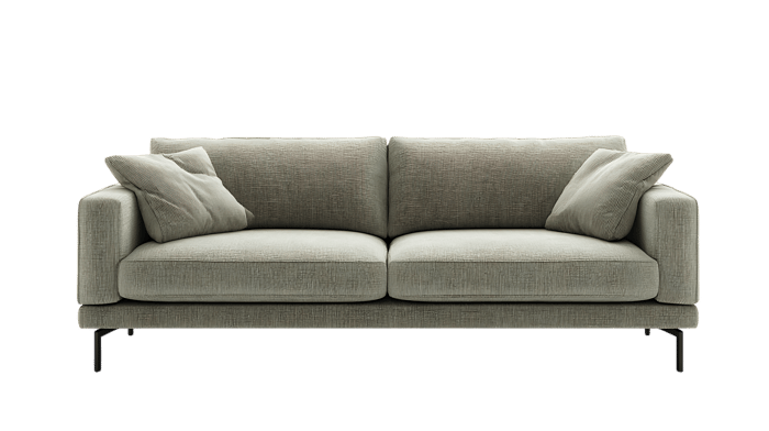 Light grey sofa with pillows