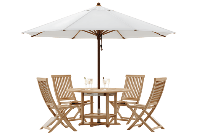Teak wood patio furniture set with umbrella162