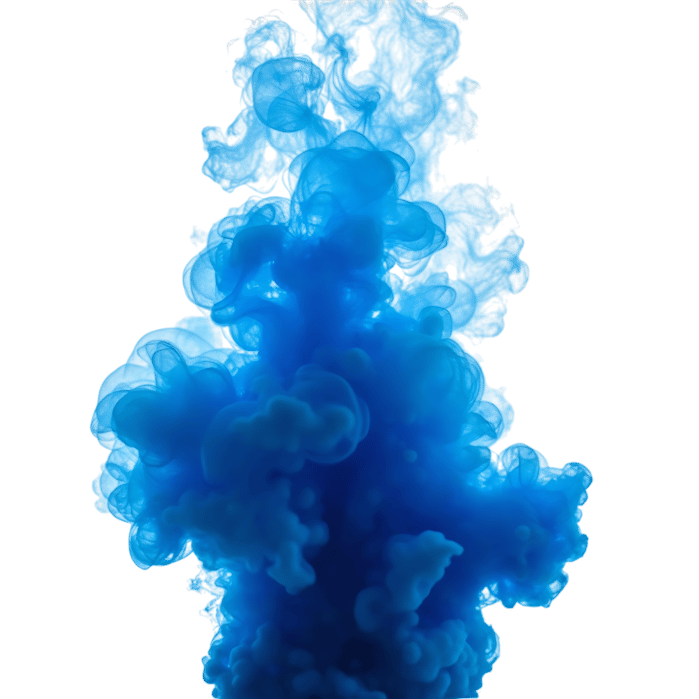 Blue ink cloud dissolving in water