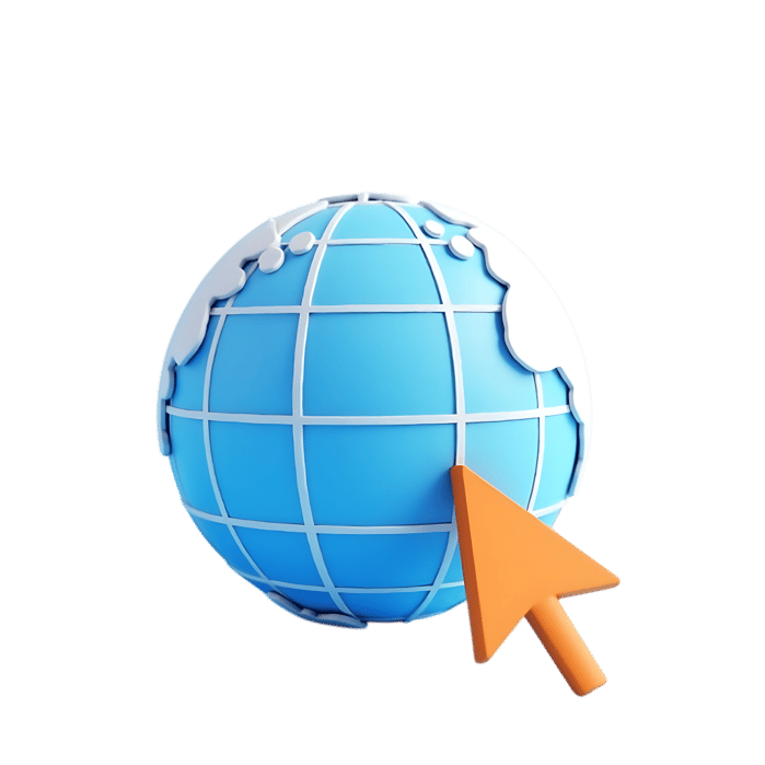 3d globe with cursor, internet, technology, and global business