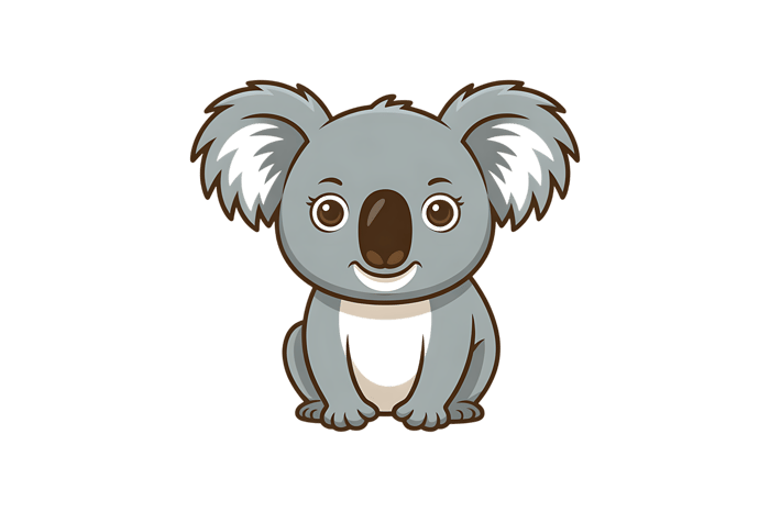 Adorable cartoon koala bear illustration