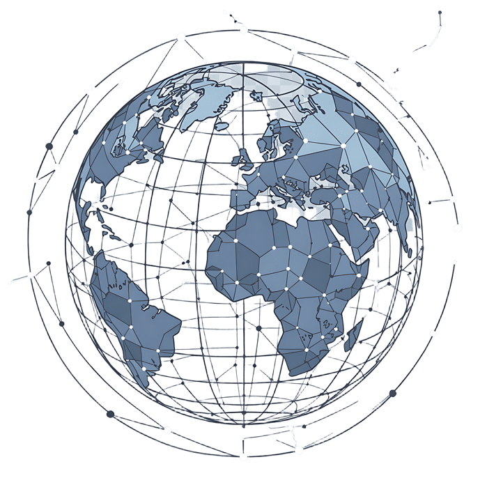 Global network connection, digital world concept