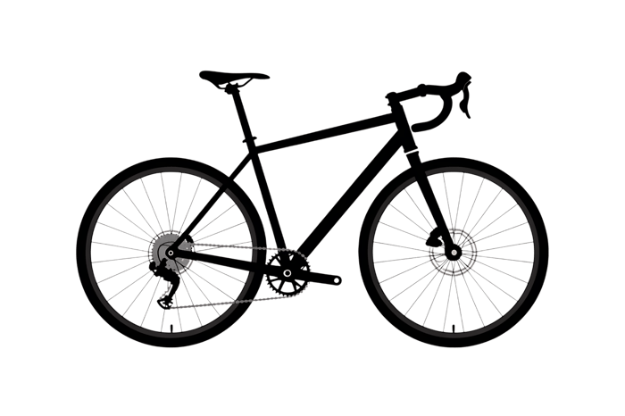 Black gravel bicycle illustration