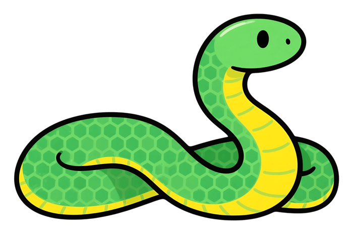 Cartoon green snake illustration430