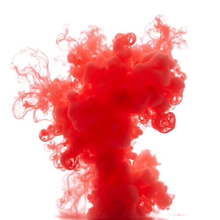 Vibrant red ink cloud swirling in water