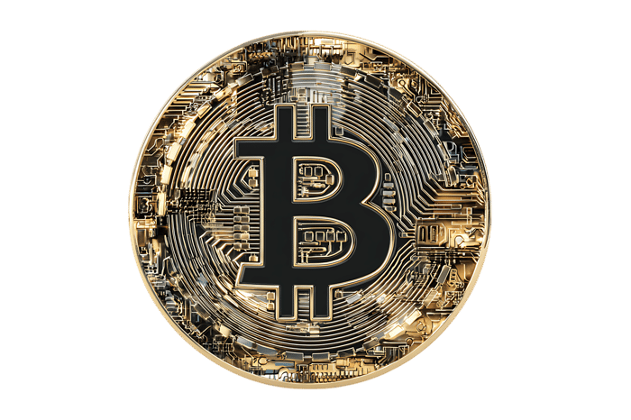 Close up of a Bitcoin cryptocurrency coin824.