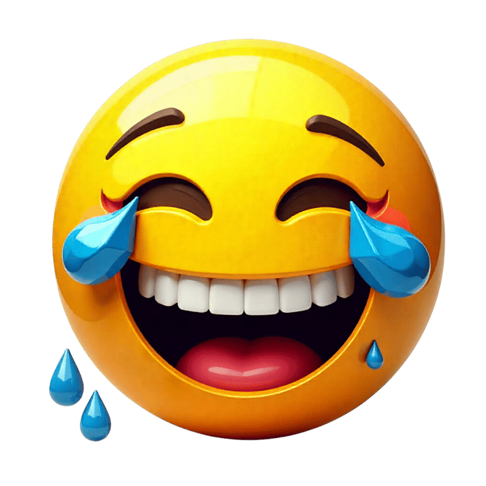 Laughing emoji face with tears of joy and big smile
