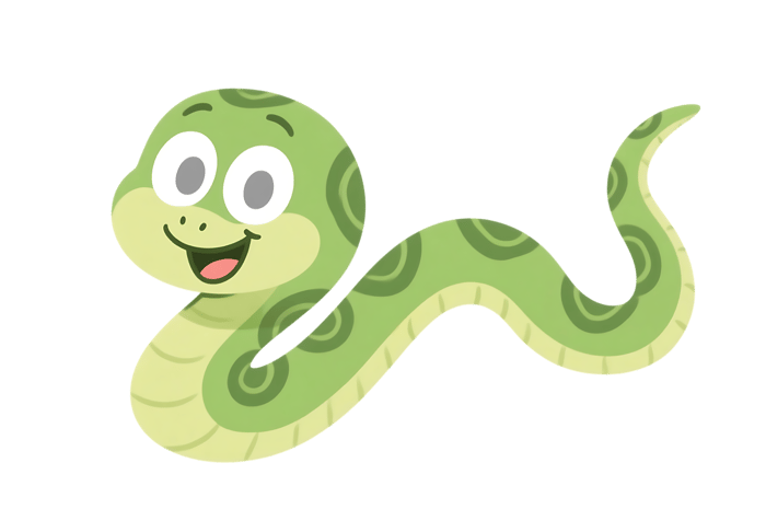Cartoon green snake illustration509