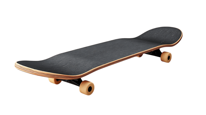 Black skateboard isolated