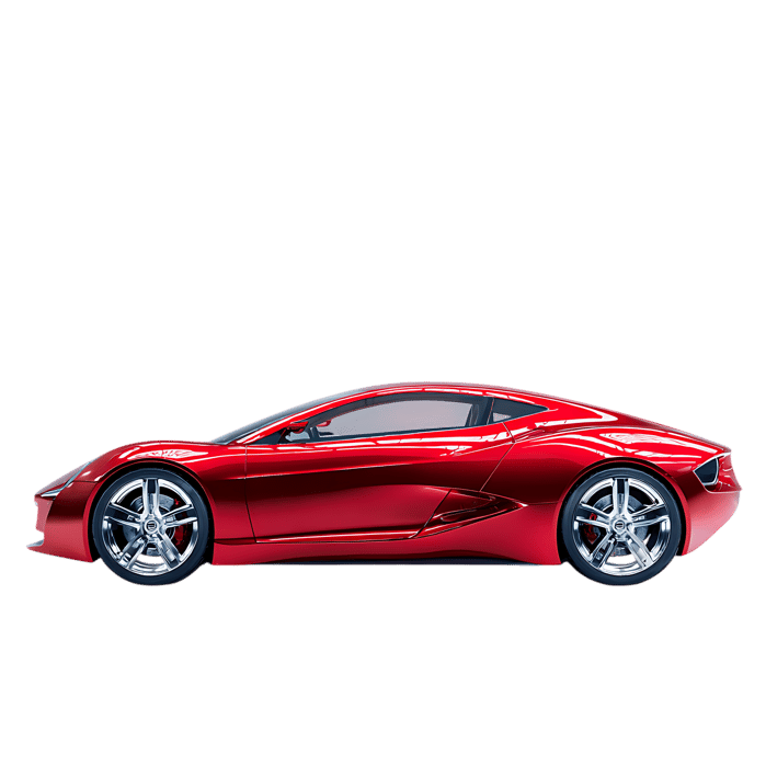 Sleek red sports car, side view668.
