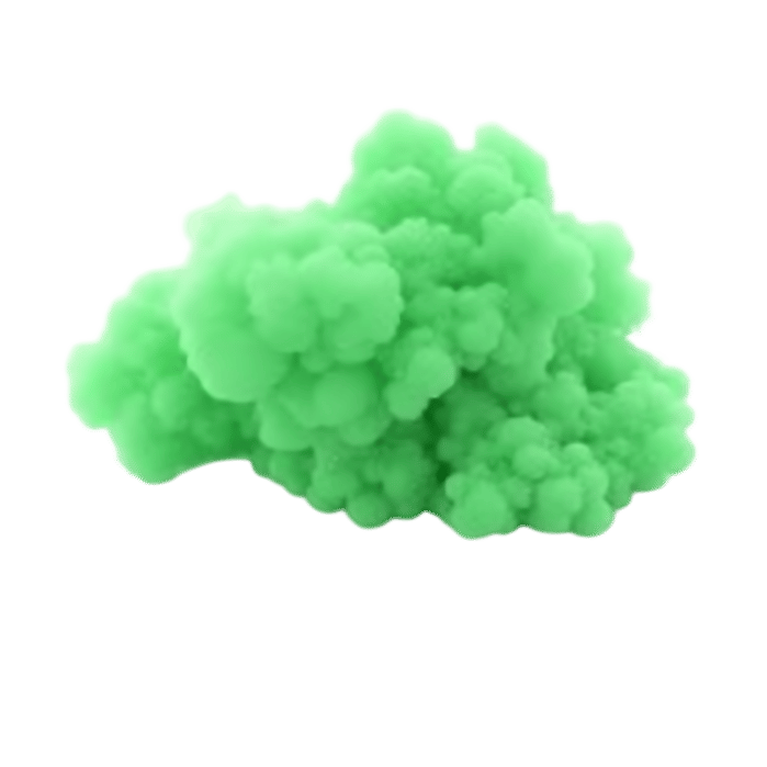 Light green smoke cloud isolated on transparent background