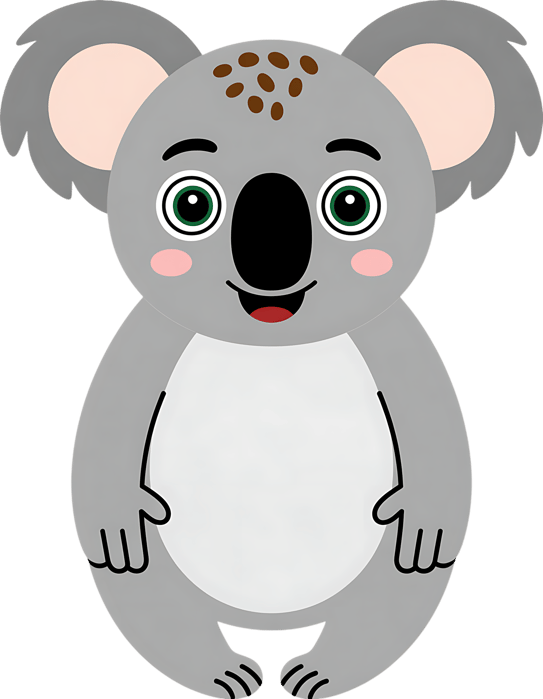 Cartoon koala bear illustration for kids designs
