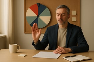 Un professionista italiano ferma la modalità panico, con una ruota colorata che lo aiuta a scegliere le priorità con calma.