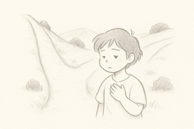 Minimalist sketch of a person reaching toward two paths, one steep and rushed, the other steady and walkable, conveying the cost of rushed choices.