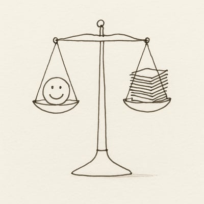 Kreis aus Gesichtern, eine Hand mischt Karten; deutet Zufallswahl, Fairness und Entlastung bei Alltagsentscheidungen im Team an.